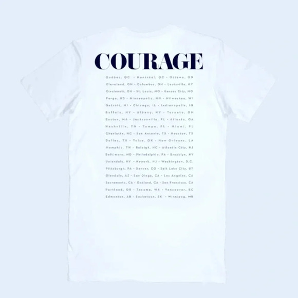 NWT Official Merch CELINE DION LEOPARD CONCERT/TOUR SHORT SLEEVE T-SHIRT Courage - Picture 2 of 3